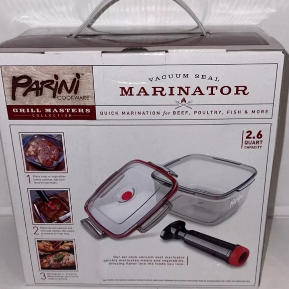 ‼️SOLD‼️PARINI Cookware 2.6 Qt. VACUUM SEAL MARINATOR Meat Veg Fish Poultry Beef - Picture 4 of 4